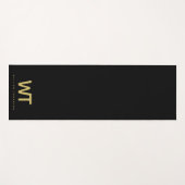 Gepersonaliseerde zwarte gouden Initialen Logo Yogamat (Voorkant (horizontaal))
