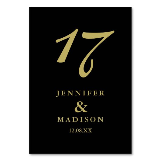 Gepersonaliseerde zwarte gouden Kaart van de Lijst (Voorkant)