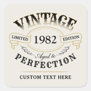 Gepersonaliseerde zwarte gouden Vintage tot perfec Vierkante Sticker