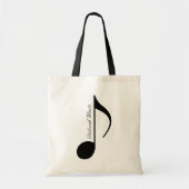 Gepersonaliseerde zwarte grafische muzieknoot tote bag (Voorkant)