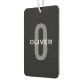 Gepersonaliseerde zwarte grijze monogram witte naa luchtverfrisser (Links)