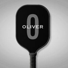 Gepersonaliseerde zwarte grijze monogram witte naa pickleball paddle