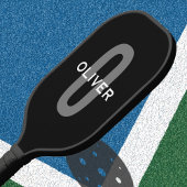 Gepersonaliseerde zwarte grijze monogram witte naa pickleball paddle