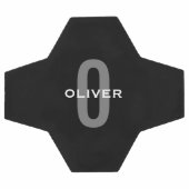 Gepersonaliseerde zwarte grijze monogram witte naa voetbal (Enkel)