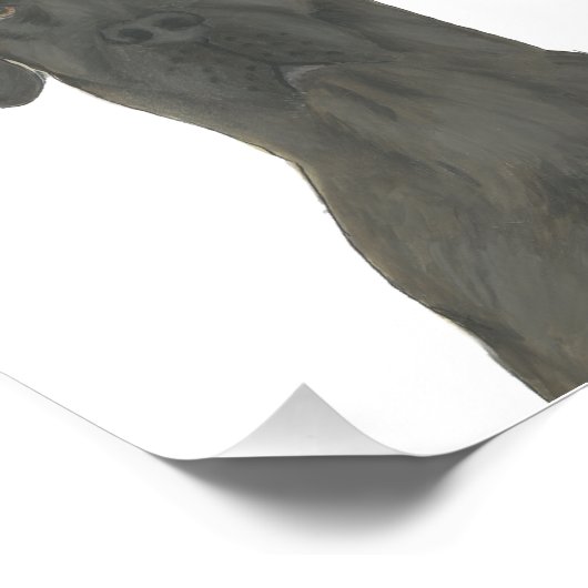 Gepersonaliseerde Zwarte Grote Deense kunst Foto Afdruk (Hoek)