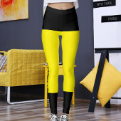 Gepersonaliseerde Zwarte Heldere Gele Strepen Cat  Leggings