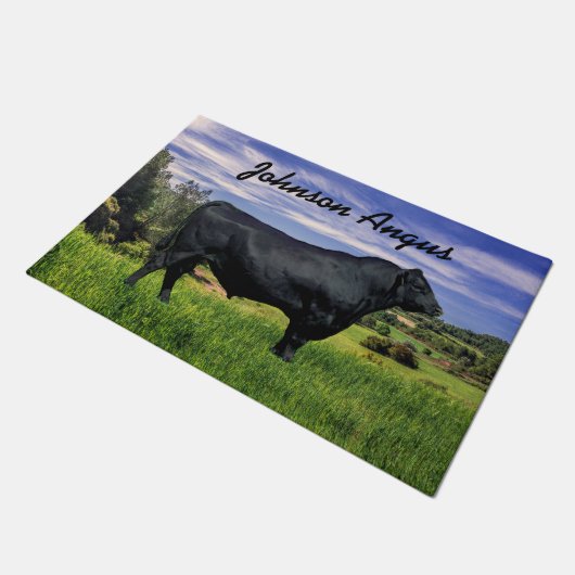 Gepersonaliseerde zwarte hoekstrijllanket deurmat (Schuin)