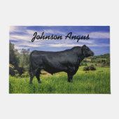 Gepersonaliseerde zwarte hoekstrijllanket deurmat (Voorkant)