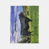 Gepersonaliseerde zwarte hoekstrijllanket fleece deken (Voorkant)