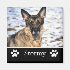 Gepersonaliseerde zwarte huisdier foto magneet