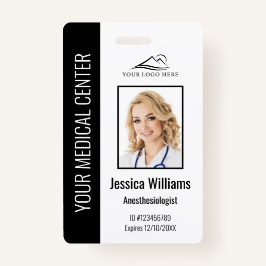 Gepersonaliseerde zwarte ID van medewerker in de g Badge (Voorkant)