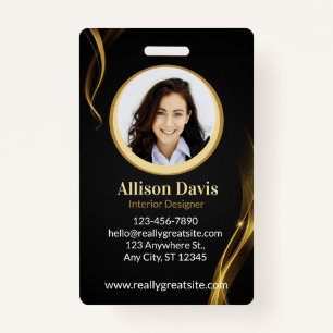 Gepersonaliseerde zwarte ID van medewerker van bed Badge