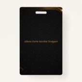 Gepersonaliseerde zwarte ID van medewerker van bed Badge (Achterkant)