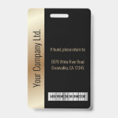 Gepersonaliseerde zwarte ID van medewerker van bed Badge (Achterkant)