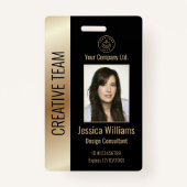 Gepersonaliseerde zwarte ID van medewerker van bed Badge (Voorkant)