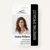 Gepersonaliseerde zwarte ID van werknemers in bedr Badge (Voorkant)