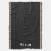 Gepersonaliseerde zwarte instripes deken (Voorkant Verticaal)