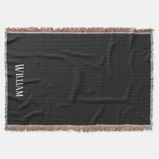 Gepersonaliseerde zwarte instripes deken (Voorkant)