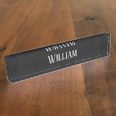 Gepersonaliseerde zwarte instripes naambordje (Zijkant)