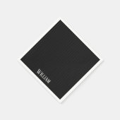 Gepersonaliseerde zwarte instripes servet (Hoek)