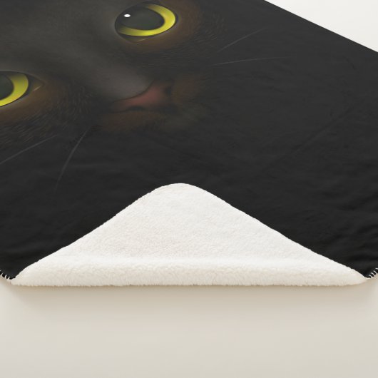 Gepersonaliseerde zwarte kat gooien, kat liefhebbe sherpa deken (3/4)