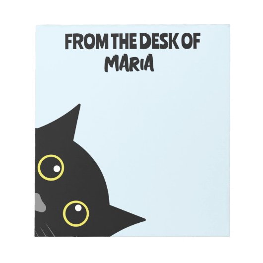 GEPERSONALISEERDE ZWARTE KAT PEKING NOTE PAD BRIEF NOTITIEBLOK (Voorkant)