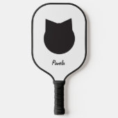 Gepersonaliseerde zwarte kat Pickleball Pickleball Paddle (Voorkant)