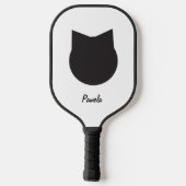 Gepersonaliseerde zwarte kat Pickleball Pickleball Paddle (Achterkant)