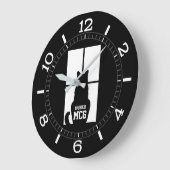 Gepersonaliseerde Zwarte Kat van het Venster Wijze Grote Klok (Hoek)