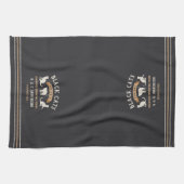 Gepersonaliseerde  zwarte katten theedoek (Horizontaal)