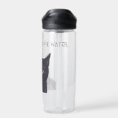 Gepersonaliseerde zwarte kattennaam Pawsome Water Waterfles (Achterkant)
