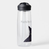 Gepersonaliseerde zwarte kattennaam Pawsome Water  Waterfles (Voorkant)