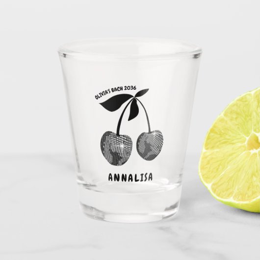 Gepersonaliseerde Zwarte Kersen Bachelorette Shot  Shot Glas (Voorkant)