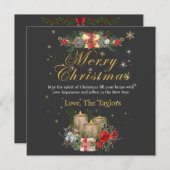 Gepersonaliseerde zwarte kerst Kaarten gouden scri (Voorkant / Achterkant)
