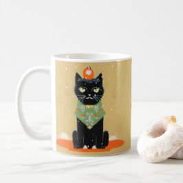 Gepersonaliseerde zwarte kerst met kerstmis koffiemok