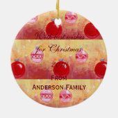 Gepersonaliseerde zwarte lab — kerstmis keramisch ornament (Achterkant)