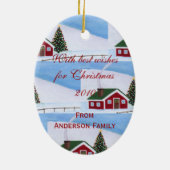 Gepersonaliseerde zwarte lab — kerstmis keramisch ornament (Achterkant)