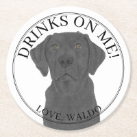 Gepersonaliseerde zwarte labrador bruiloft