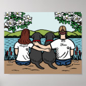 Gepersonaliseerde zwarte labrador Familie bruin la Poster (Voorkant)