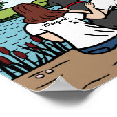 Gepersonaliseerde zwarte labrador Family Brown L Poster (Hoek)