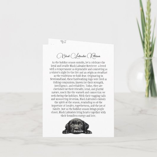 Gepersonaliseerde Zwarte Labrador Kerst Kaart (Achterkant)