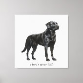 Gepersonaliseerde zwarte Labrador Retriever Decor Canvas Afdruk (Voorkant)