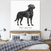 Gepersonaliseerde zwarte Labrador Retriever Decor Canvas Afdruk (Insitu (Slaapkamer))