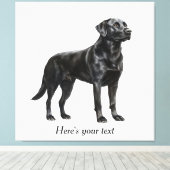 Gepersonaliseerde zwarte Labrador Retriever Decor Canvas Afdruk (Insitu (Houten vloer))