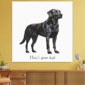 Gepersonaliseerde zwarte Labrador Retriever Decor Canvas Afdruk (Insitu (Woonkamer))