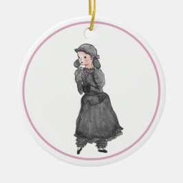 Gepersonaliseerde zwarte Lamb Nutkraker Ballet Orn Keramisch Ornament