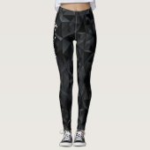 Gepersonaliseerde zwarte Leggings #L2105A (Voorkant)