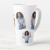 Gepersonaliseerde zwarte leraar magische fotocolla latte mok (Rechterhoek)