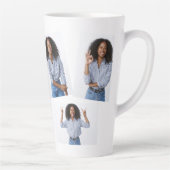 Gepersonaliseerde zwarte leraar magische fotocolla latte mok (Rechts)