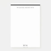 Gepersonaliseerde zwarte lijnen met naam post-it® notes (Voorkant)